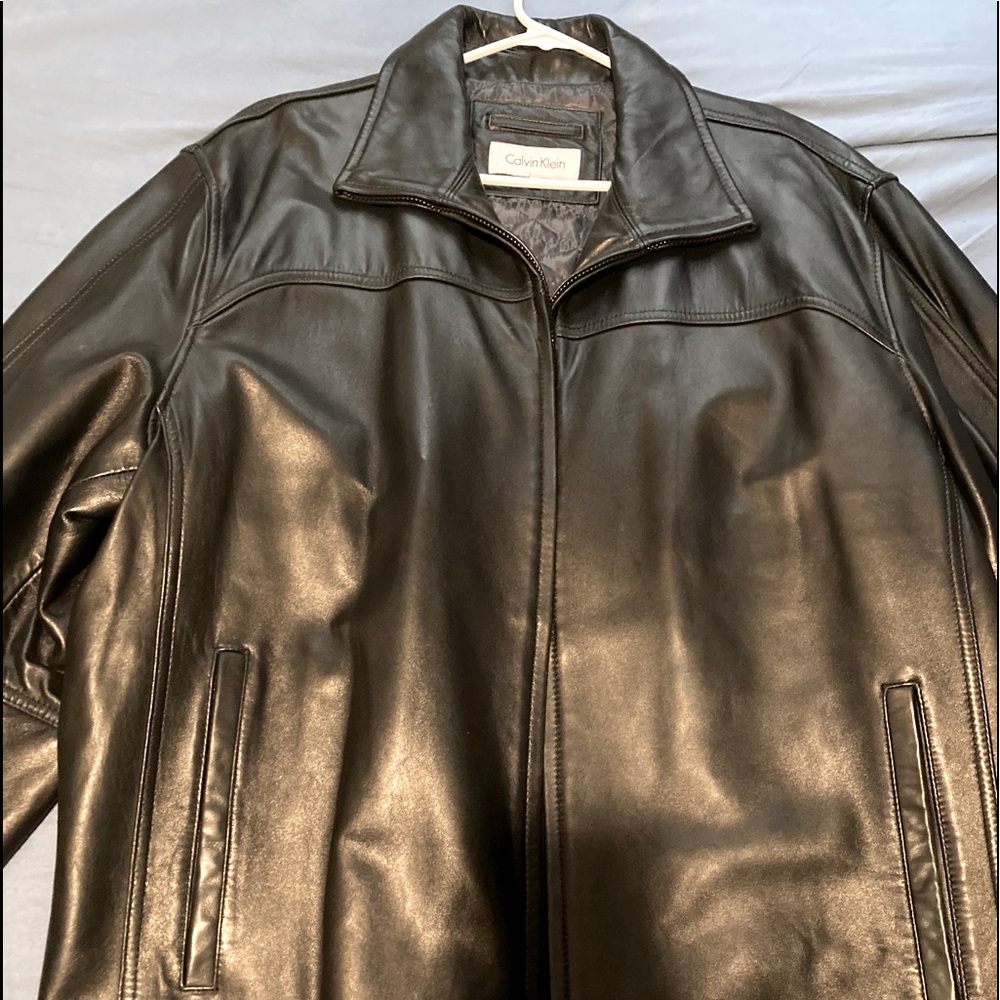 CalvinClein. “100%LEATHER (shell) JACKET